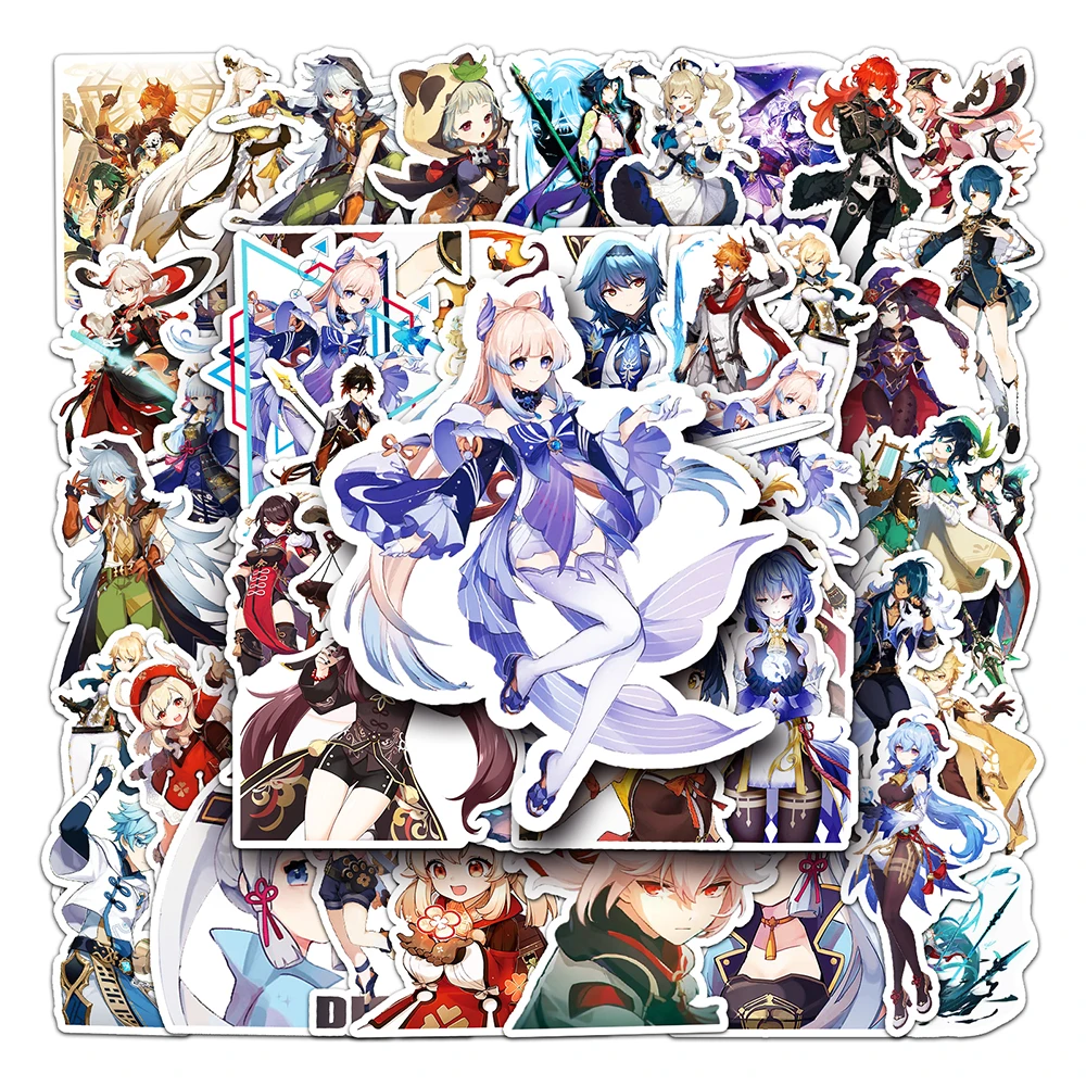 Ударопрочные наклейки геншин мультяшное украшение