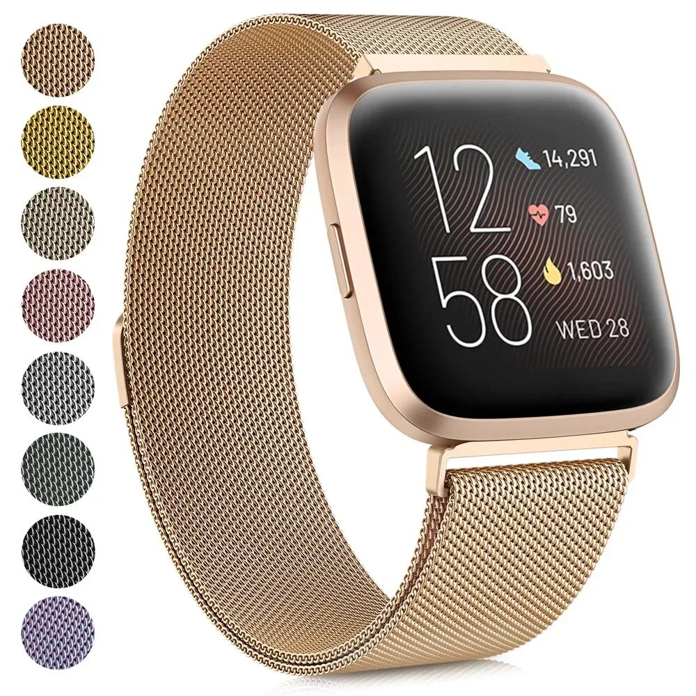 Металлический магнитный ремешок для fitbit versa 1 2 3/versa 4