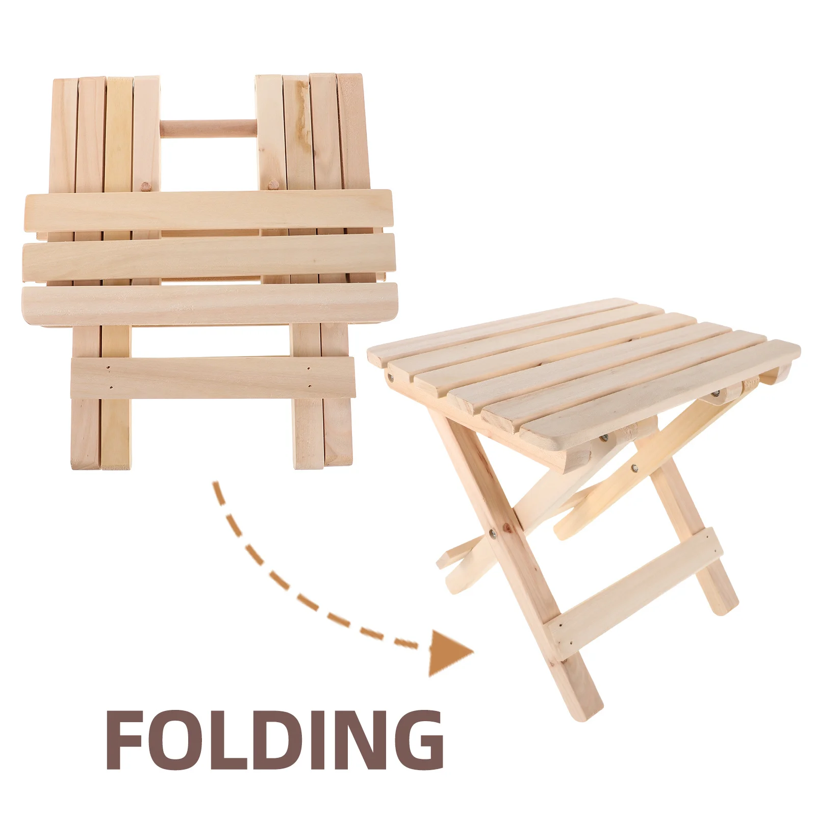 Портативный складной табурет из цельного дерева - Фотография_6