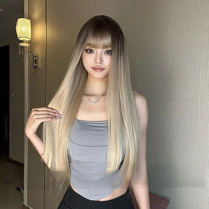 Новый парик с длинными прямыми волосами qi bangs - Фотография_3