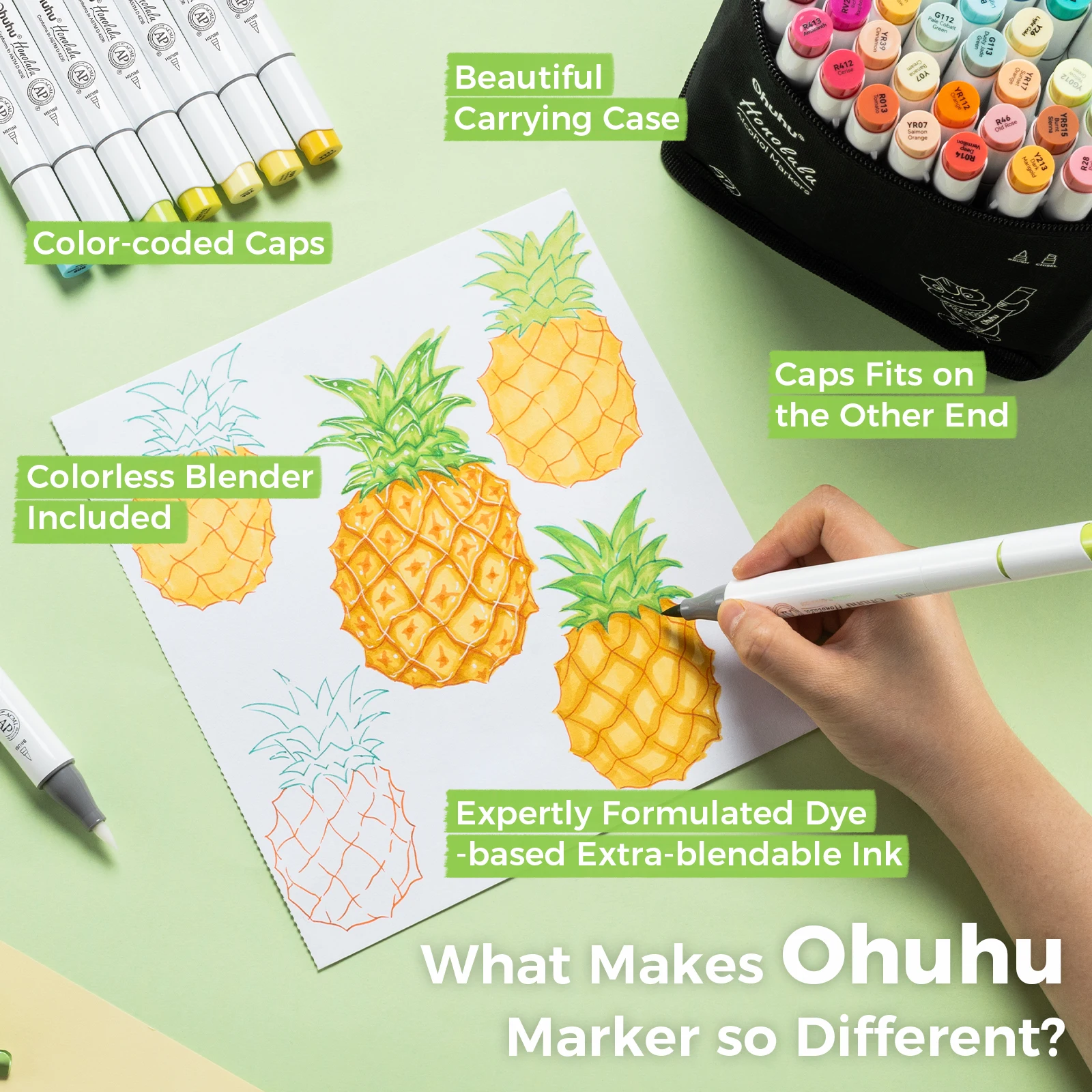 Ohuhu honolulu 72-цветный набор маркеров - Фотография_3