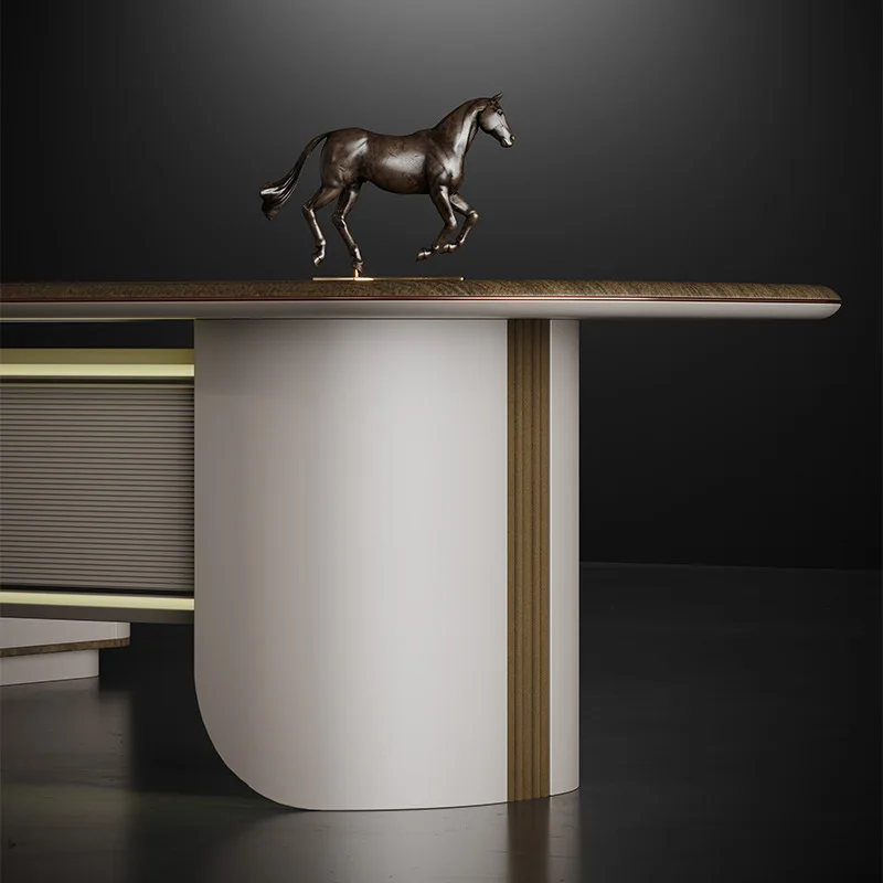 Простой современный легкий роскошный стол босса - Фотография_4