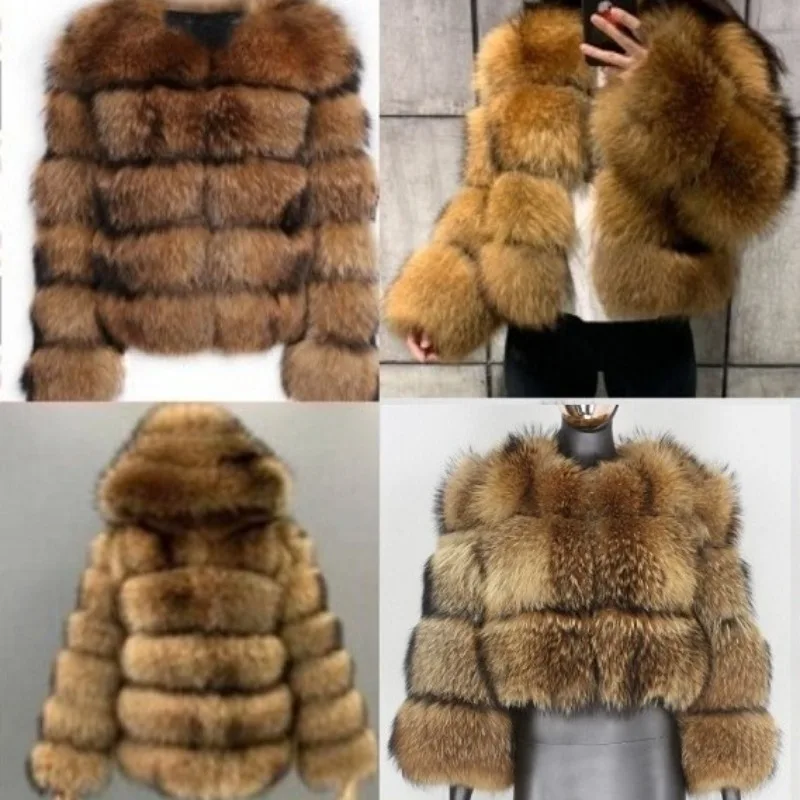 Женское пальто из искусственного меха енота - Фотография_5