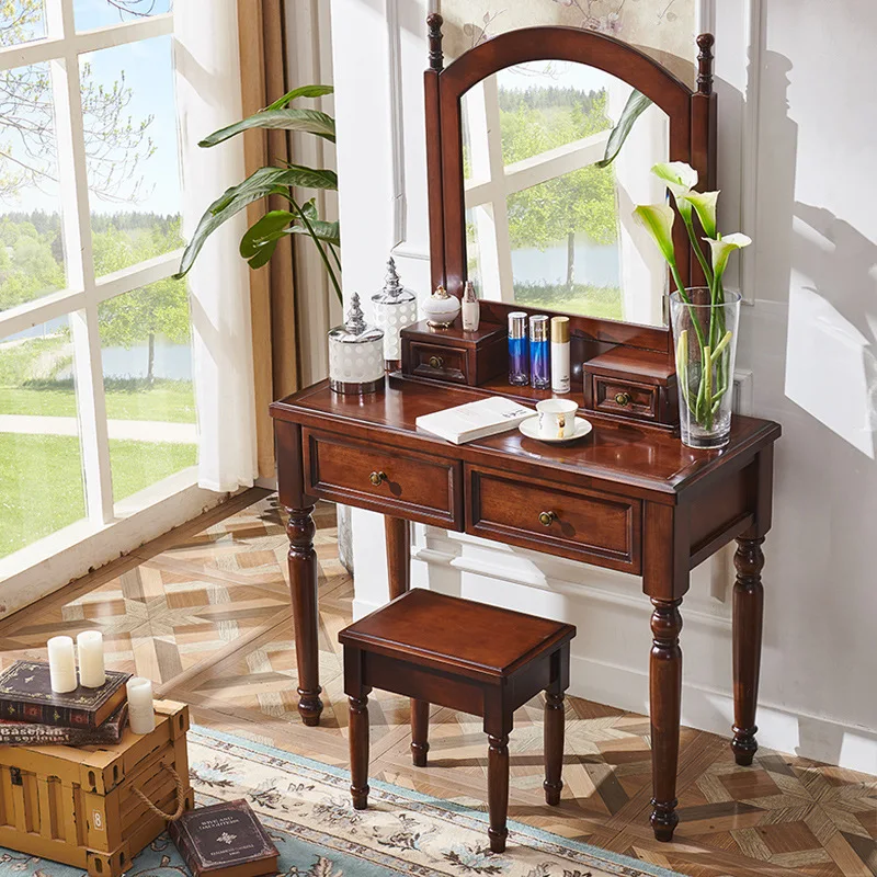 Зеркало, деревянный туалетный столик для макияжа - Фотография_3