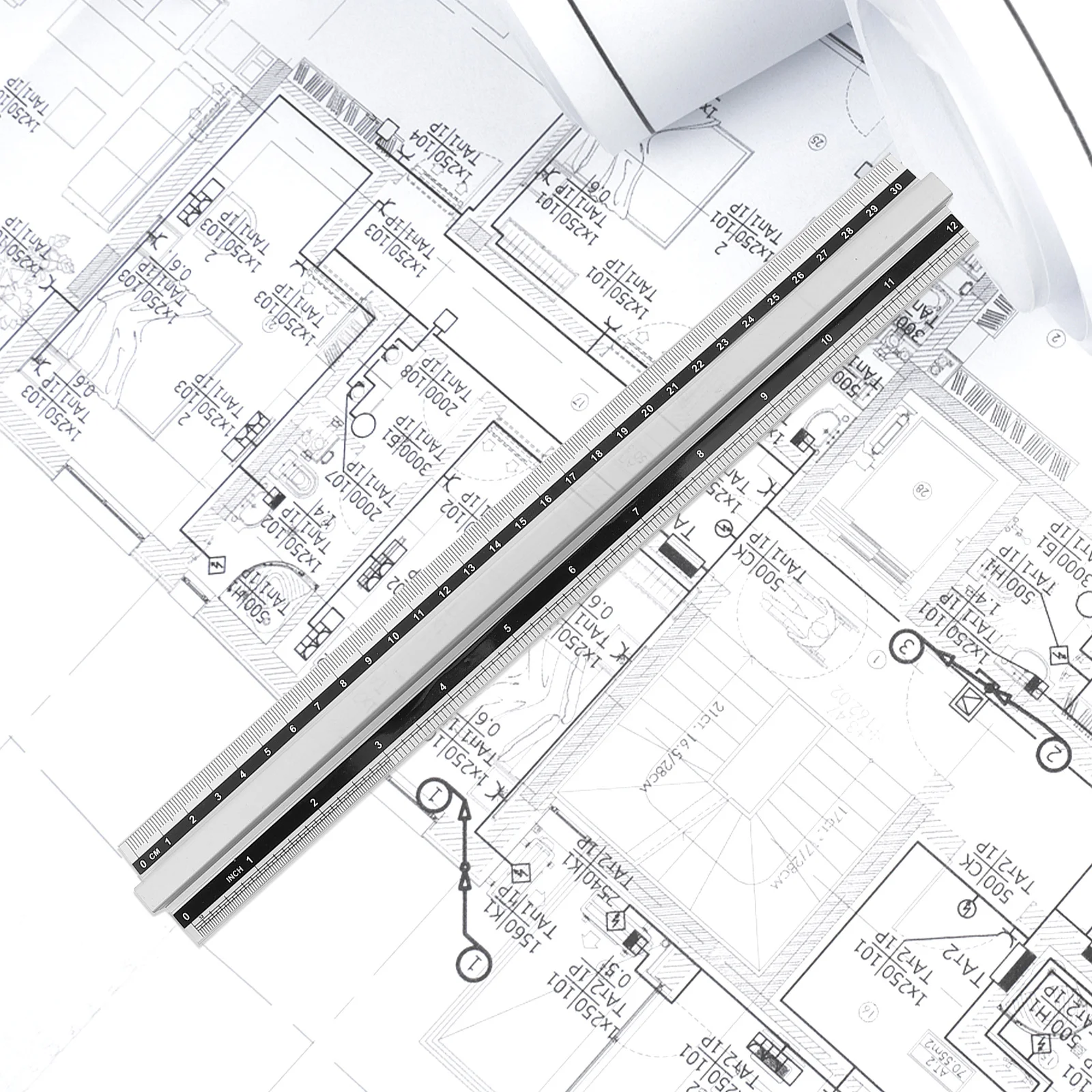 Линейка 30 см, профессиональный рисунок с прямым краем для математики - Фотография_4