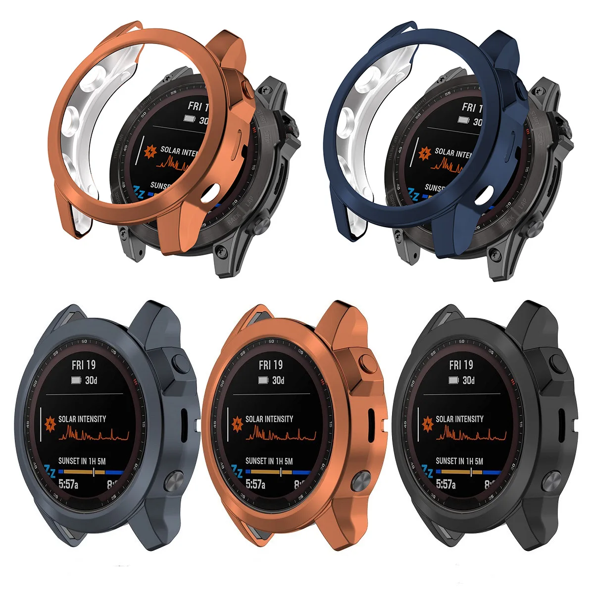 Защитный чехол для garmin fenix 7 7s 7x 6 6s с сапфировым стеклом