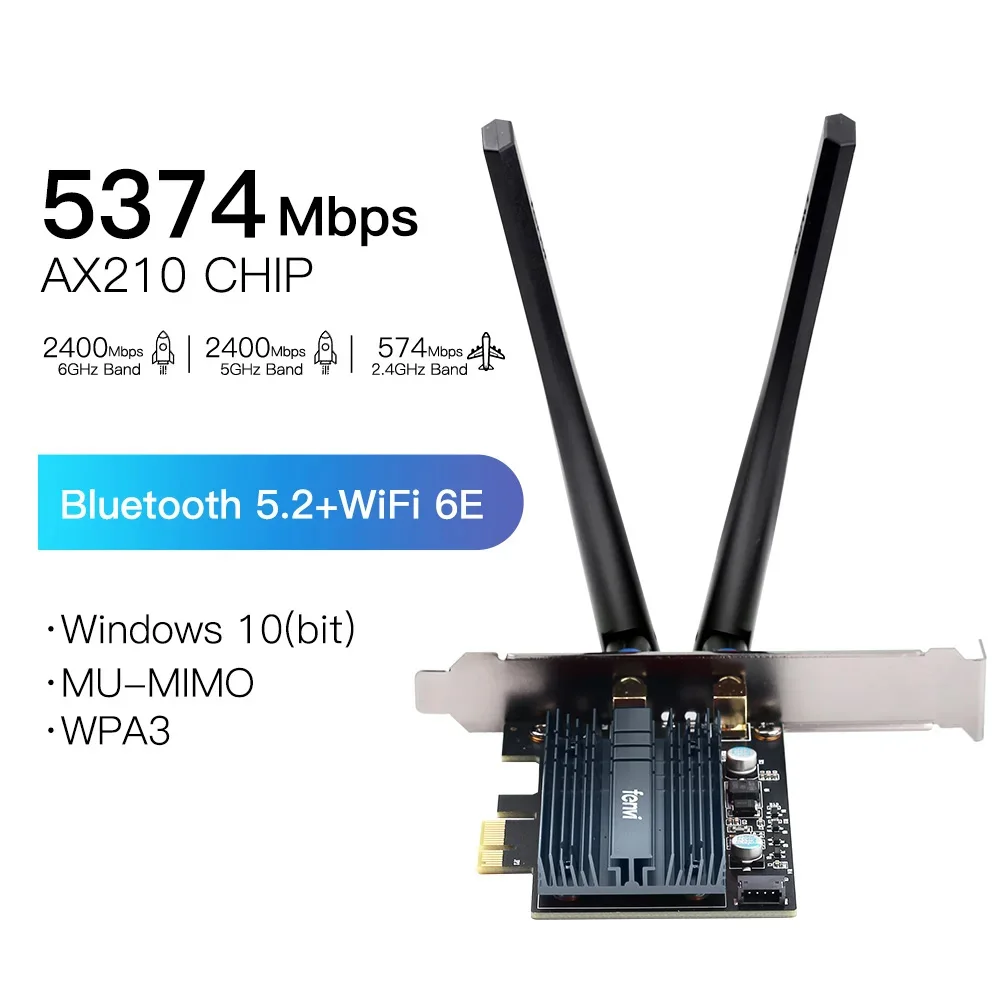 Wi-fi 6e для беспроводного wi-fi-адаптера intel ax210 pcie 2 - Фотография_5