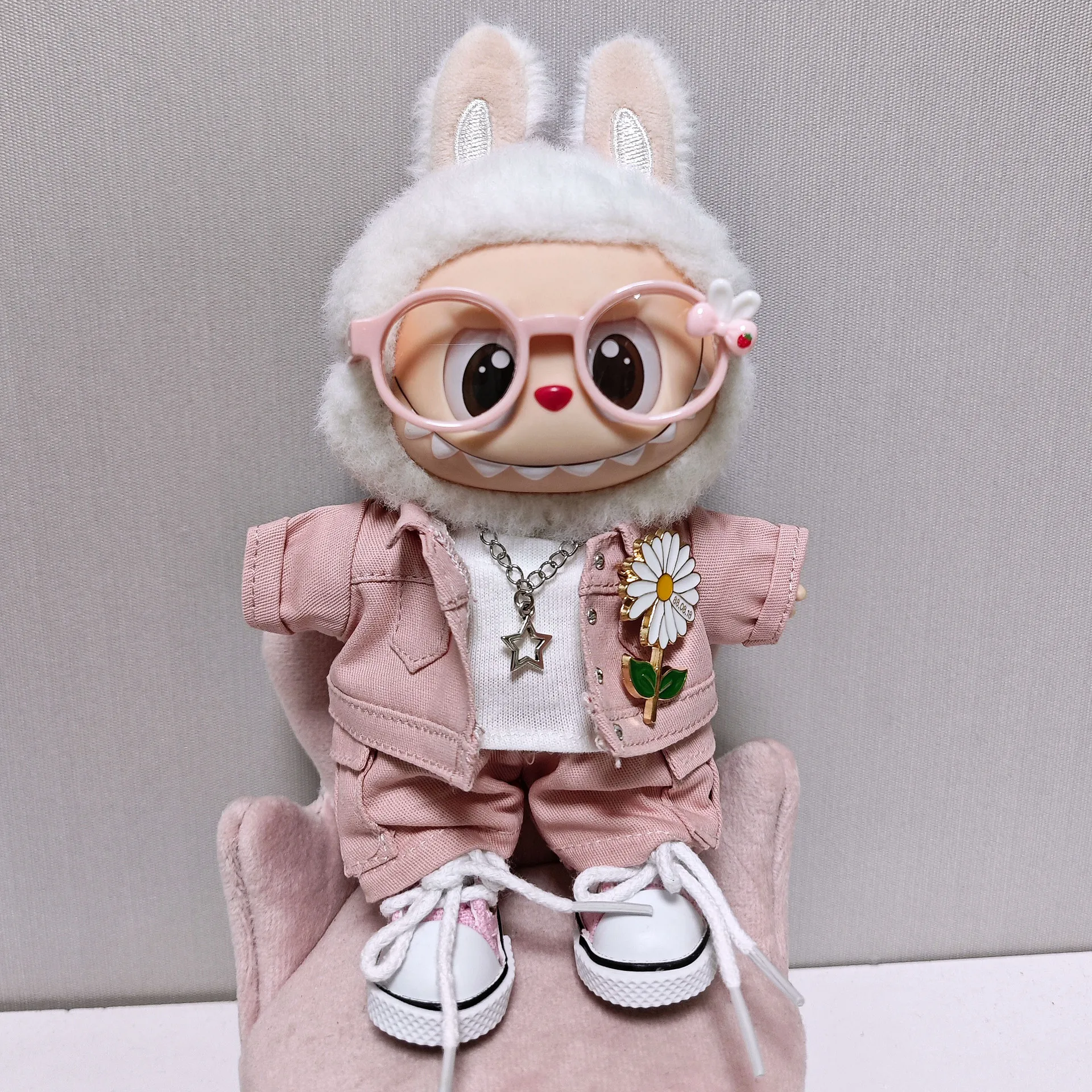 Розовая джинсовая куртка labubu - Фотография_4