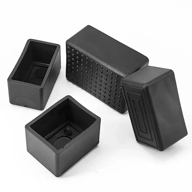 Черные квадратные силиконовые колпачки для ножек стула - Фотография_5