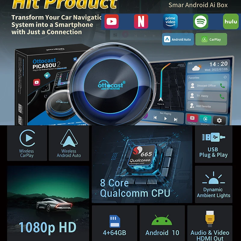 Ottocast picasou 2 carplay ai box - Фотография_2