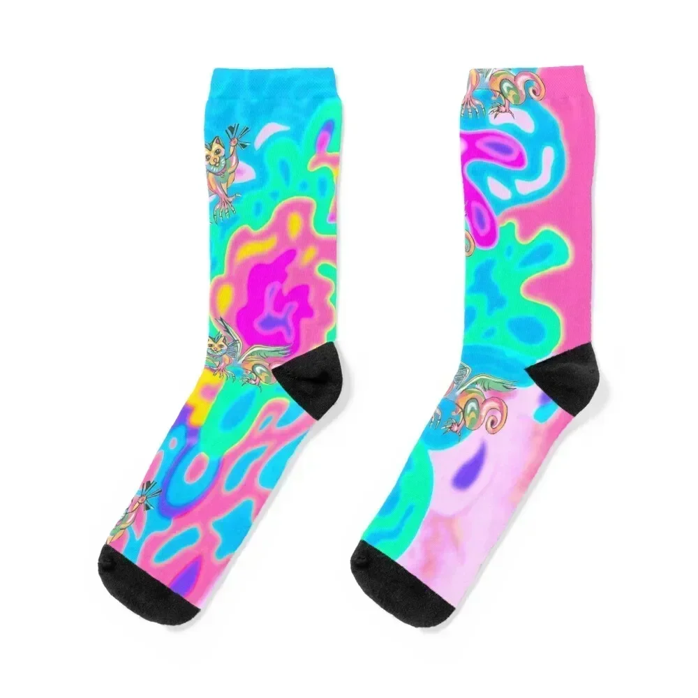 Носки dragon cat splatter meme cloud