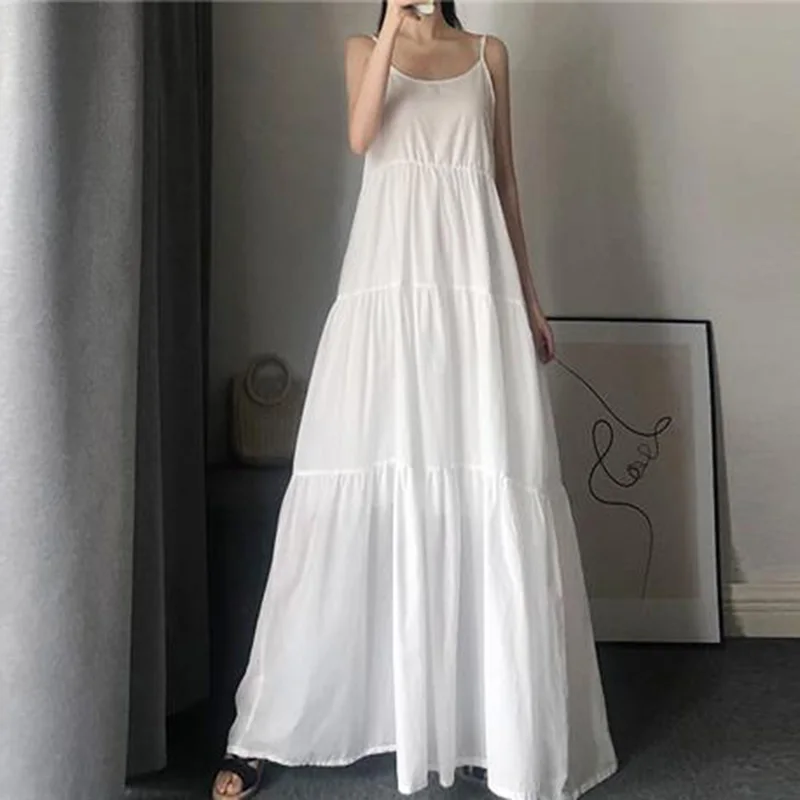 Женское однотонное платье без рукавов - Фотография_2