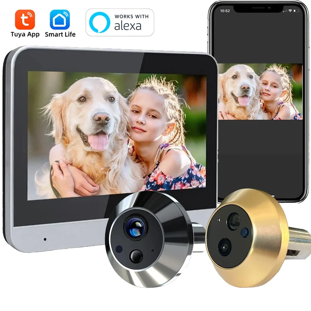 Tuya smart 3mp wi-fi глазок видео