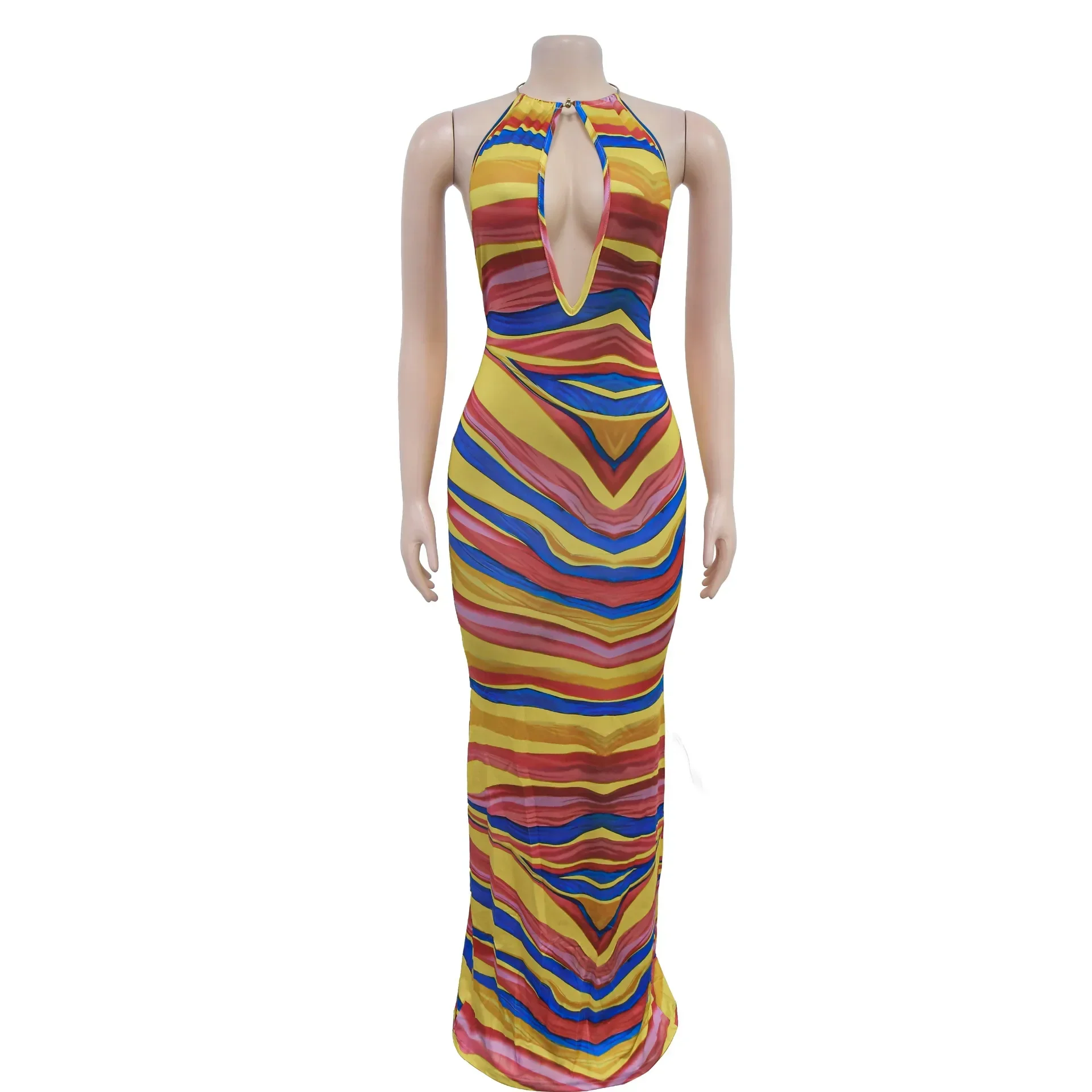 Роскошные женские вечерние платья с принтом на бретельках - Фотография_6