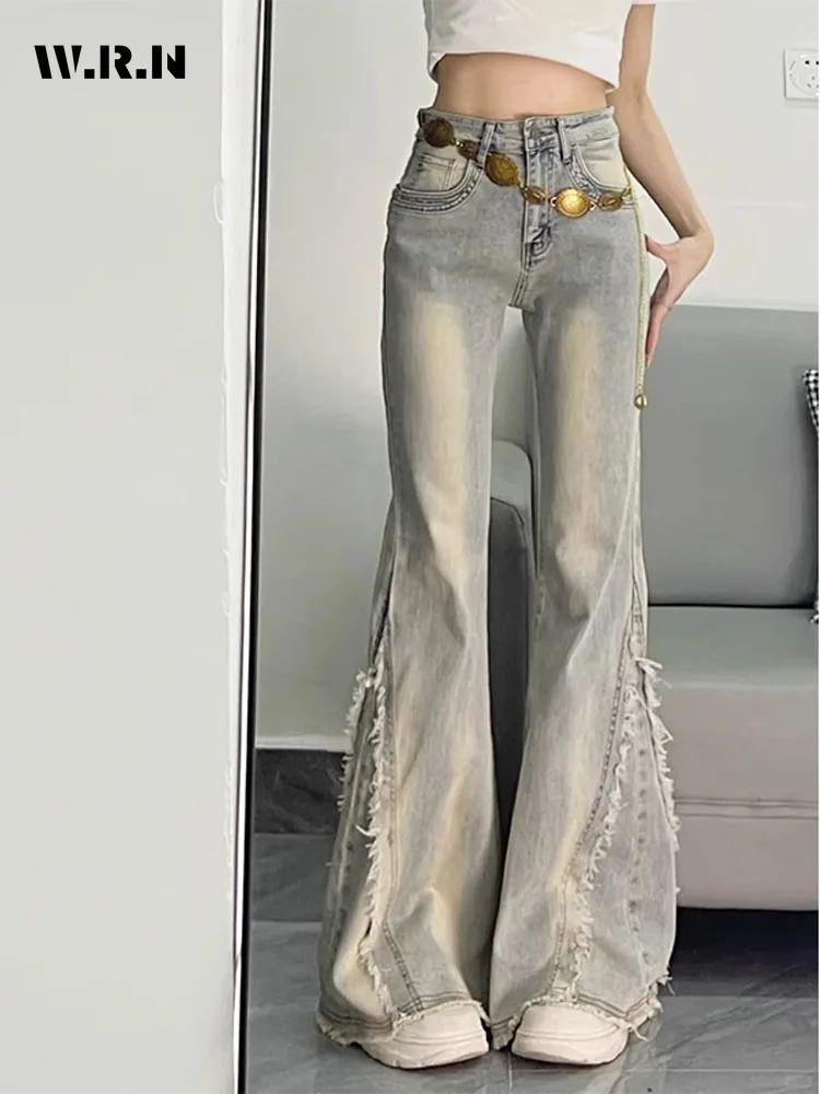 Винтажные повседневные трешные расклешенные брюки - Фотография_3