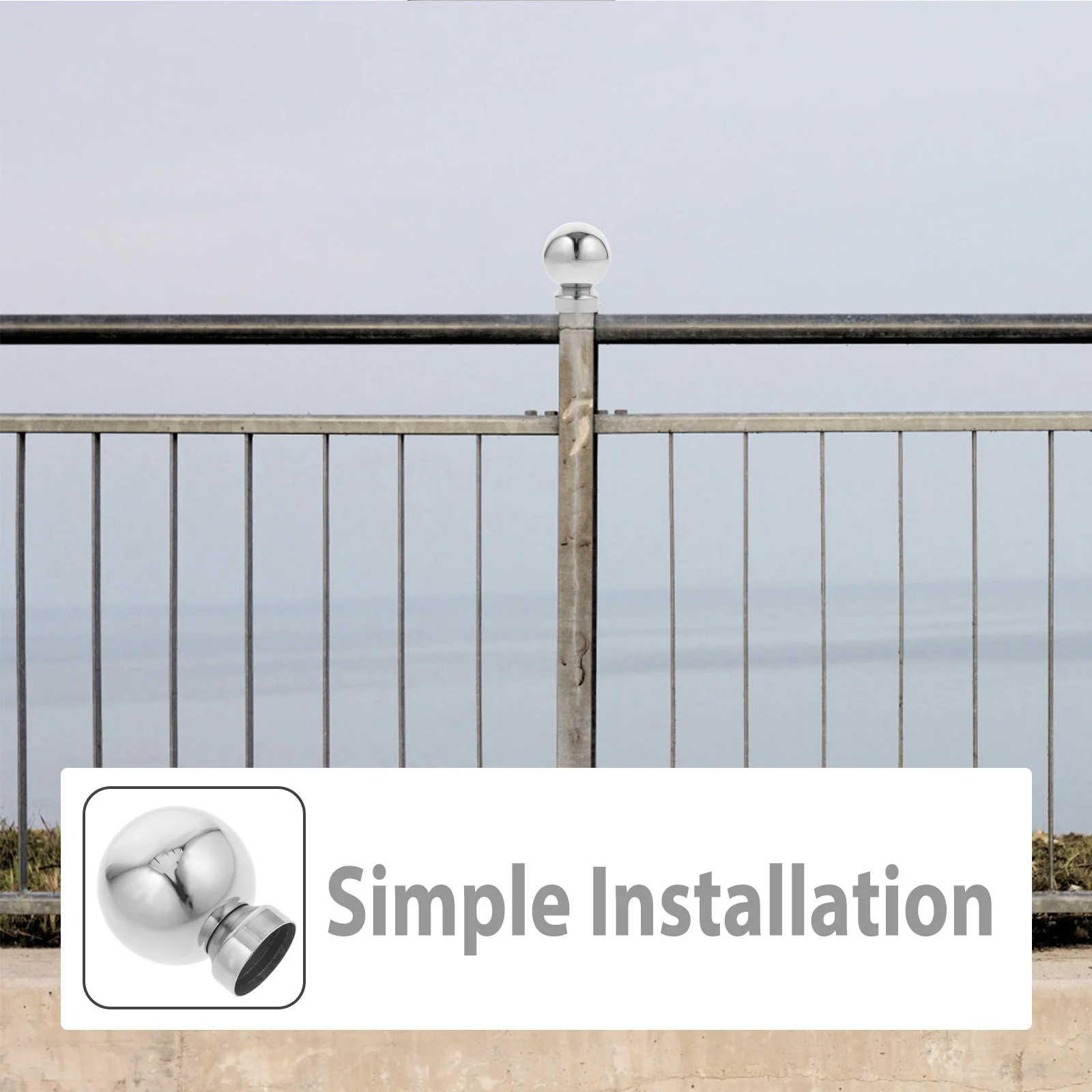 Металлический колпачок из нержавеющей стали с полым шариком - Фотография_2