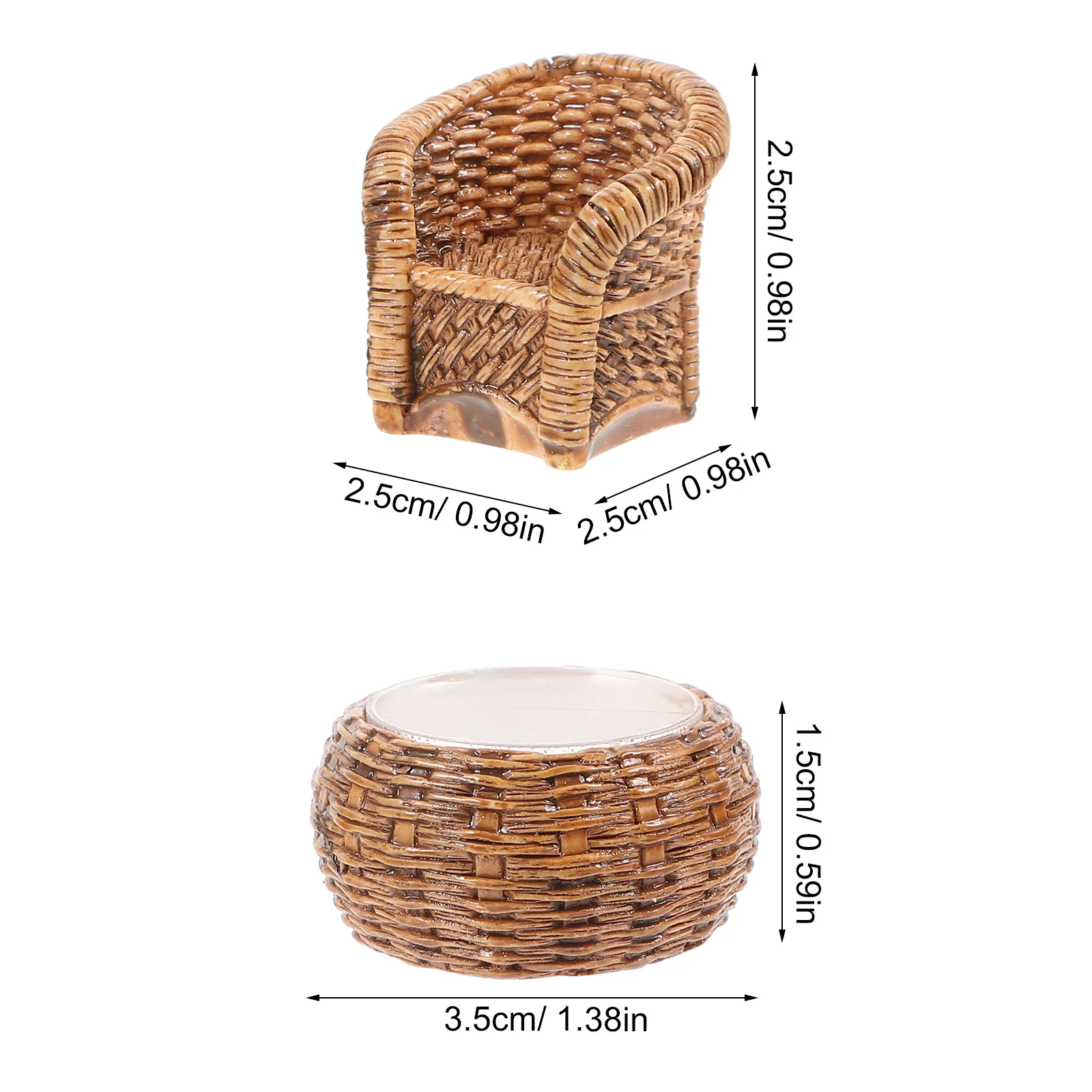 1 комплект бамбуковой тканой миниатюрный набор мебели для дома - Фотография_6