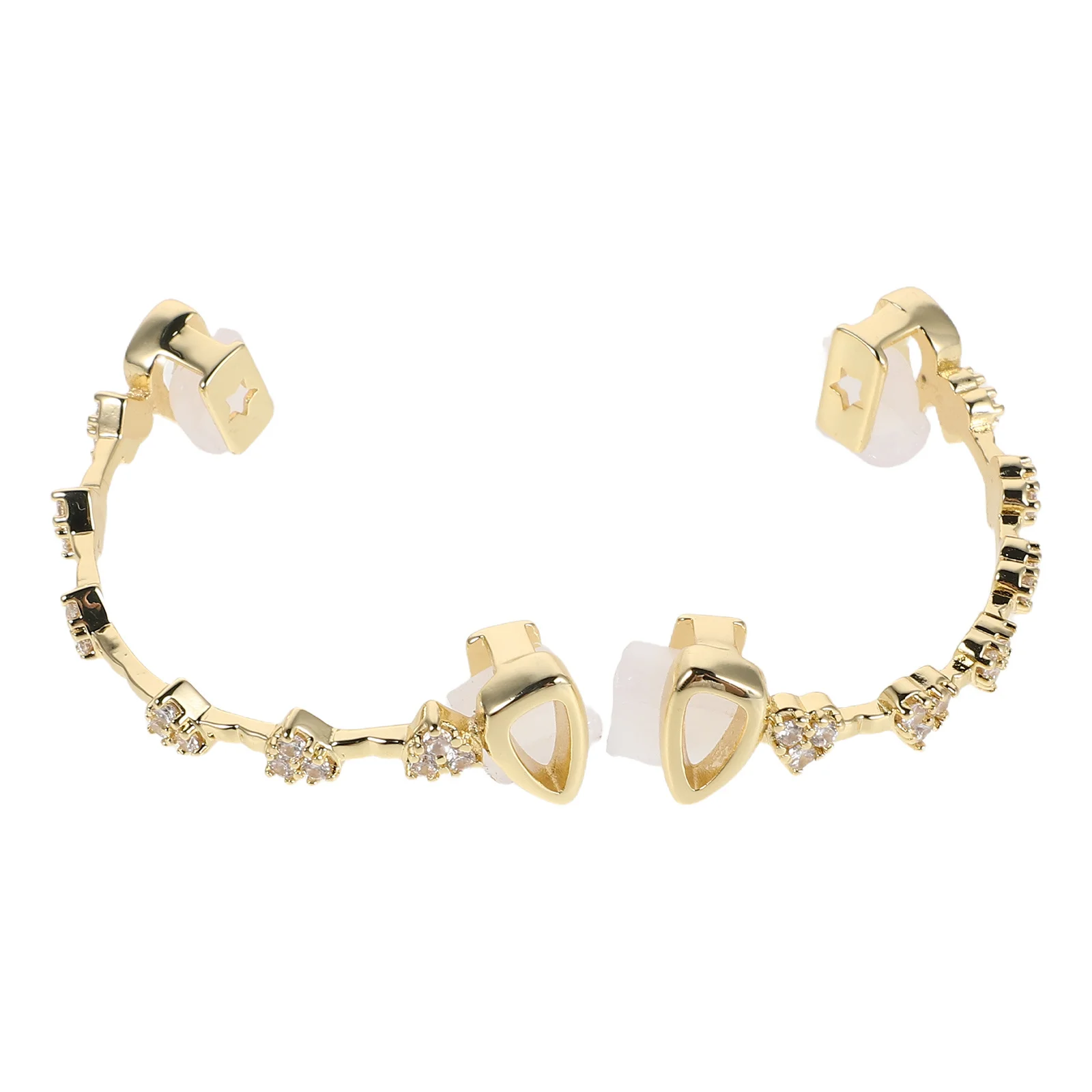 1 комплект, элегантная позолоченная зубная кепка со стразами