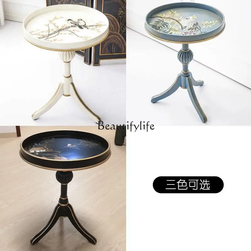 **американский сельский небольшой круглый стол с ручной росписью - Фотография_2