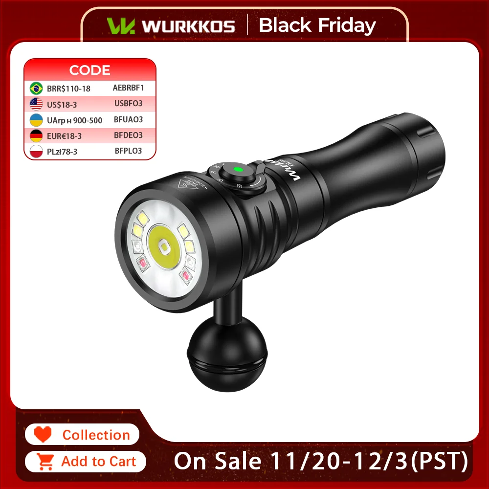 Wurkkos dl08 мощный фонарик 3600