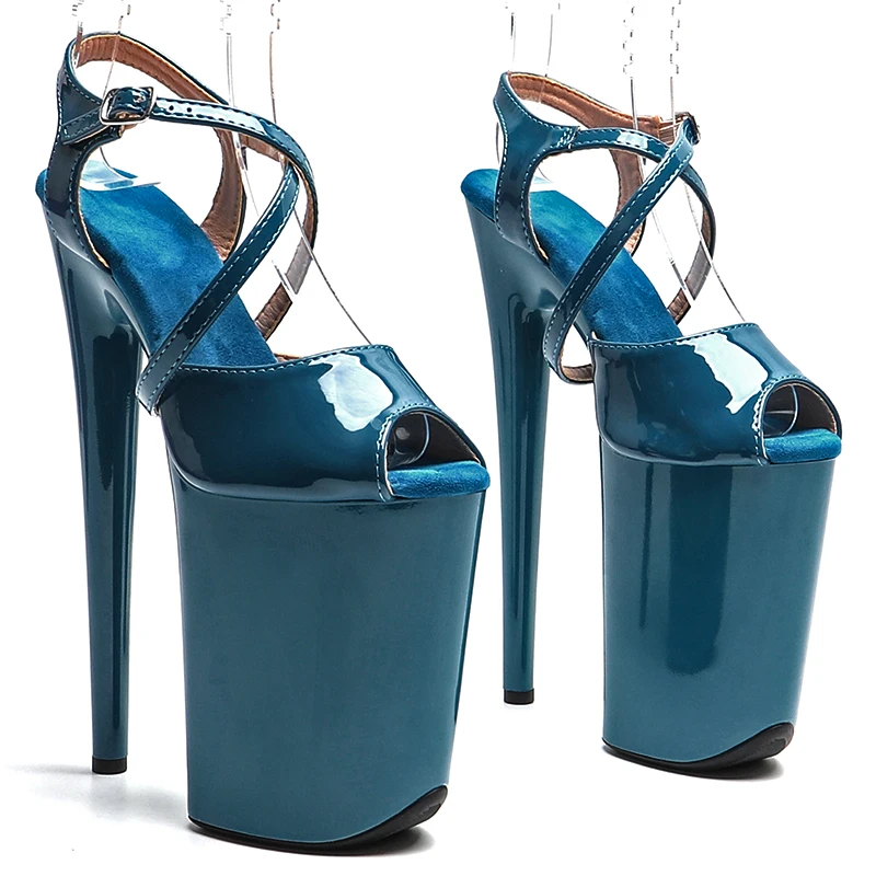 Сандалии leecabe из лакированного полиуретана с открытым носком - Фотография_2