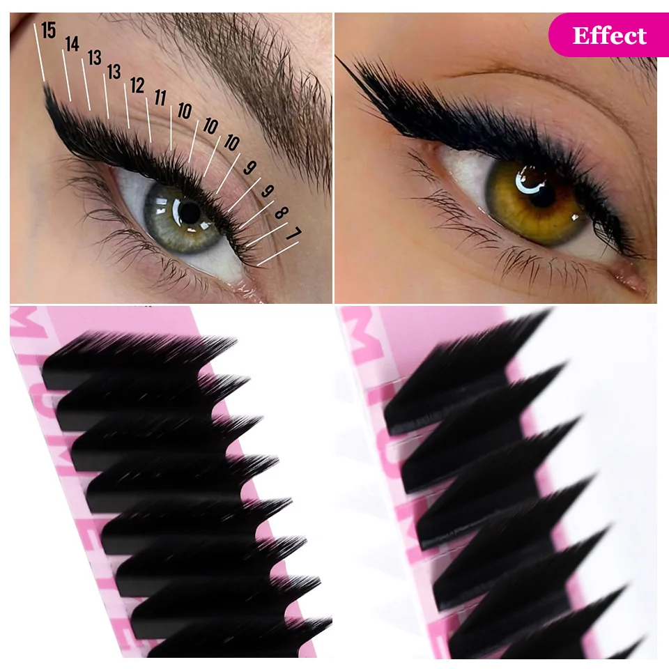 Aguud мягкие натуральные матовые черные накладные ресницы 0 - Фотография_4