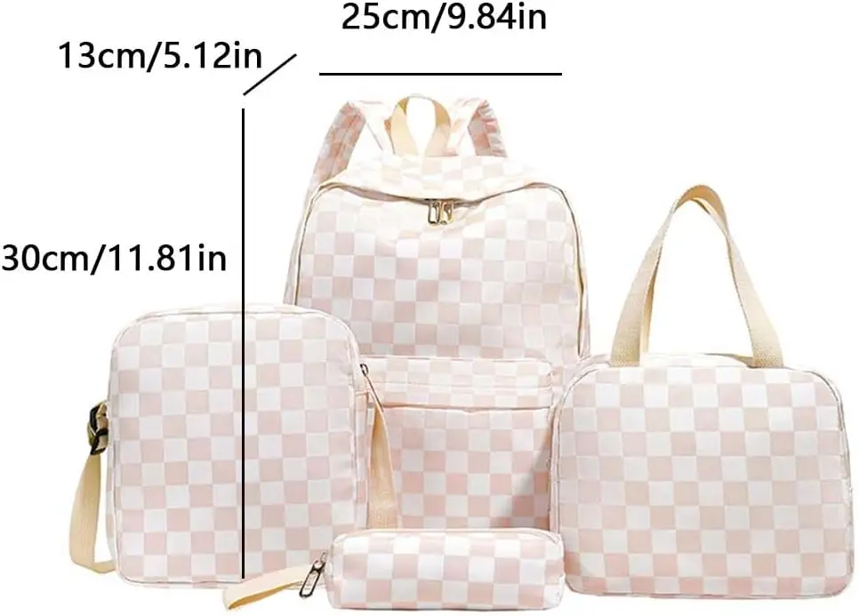 Рюкзак в клетку с пеналом и маленькой - Фотография_6