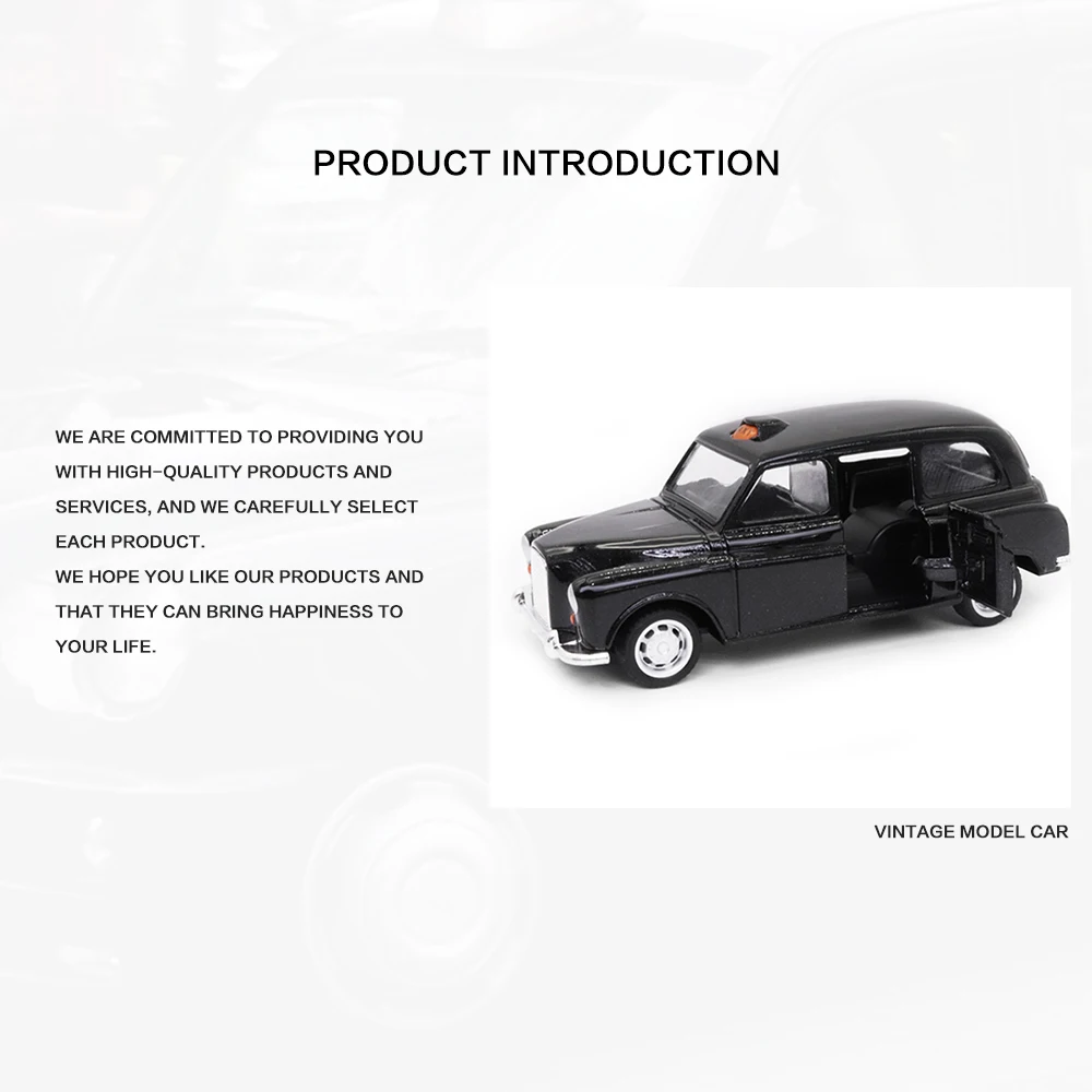 Литая под давлением винтажная модель автомобиля лондона-такси в масштабе 1 - Фотография_2