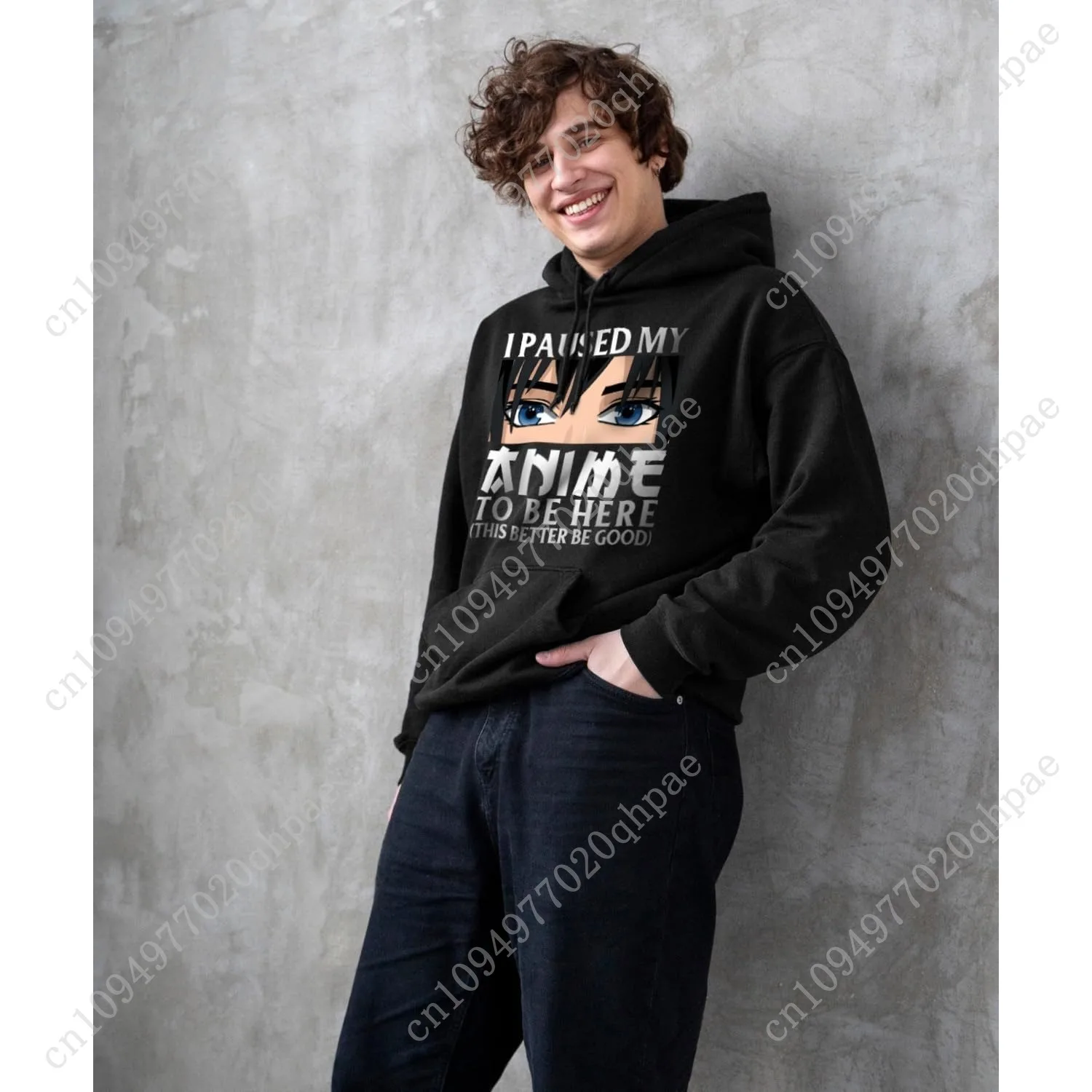 Толстовка с капюшоном в стиле аниме для мужчин-подростков - Фотография_5