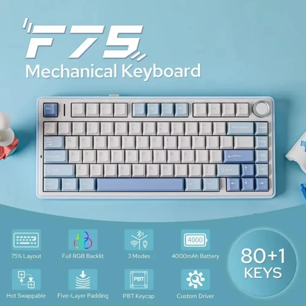Механическая клавиатура aula f65/f75/f87pro/f99pro/f108pro - Фотография_3