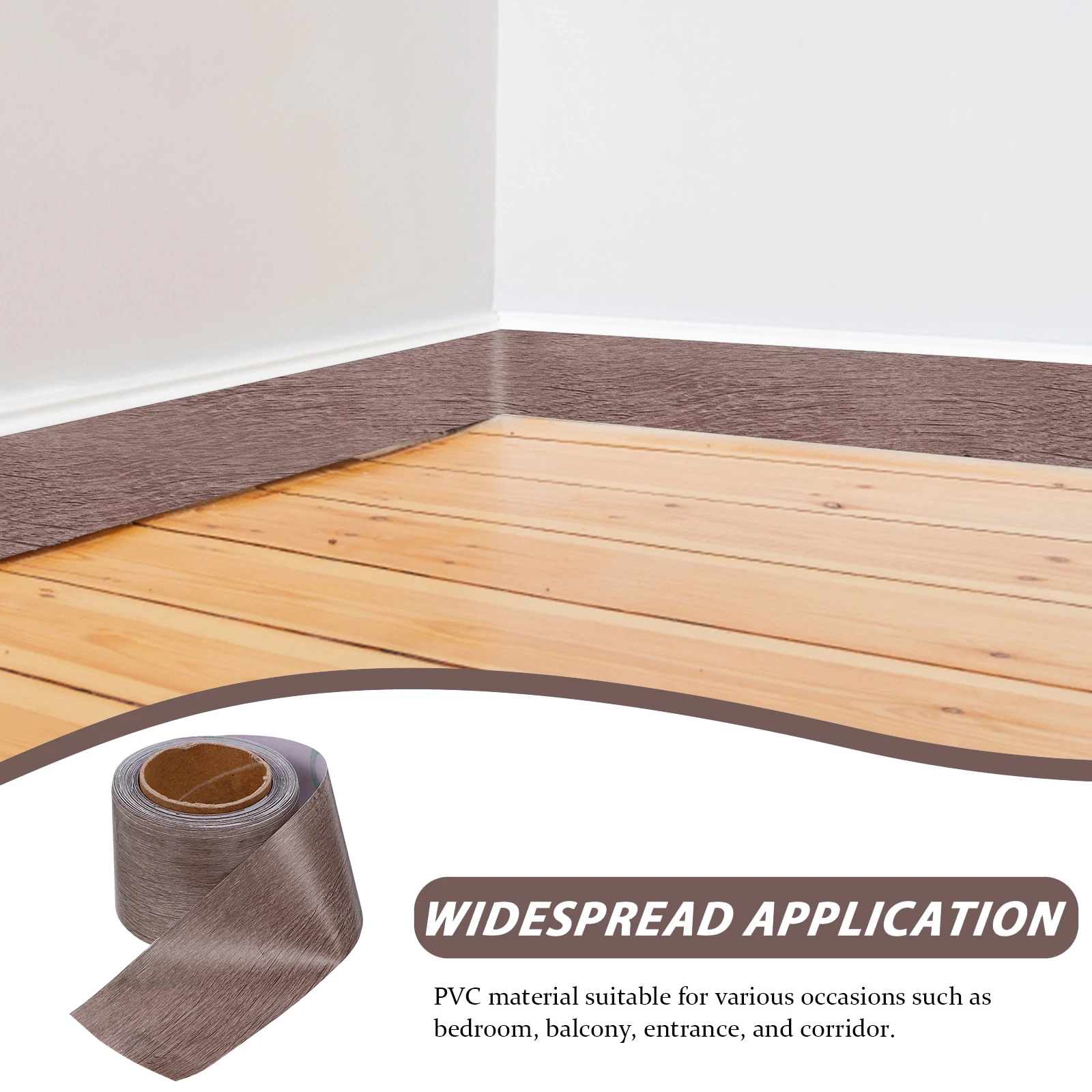 1 рулон самоклеющейся плинтуса под дерево