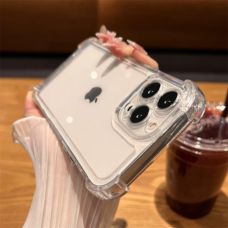 Роскошный противоударный прозрачный чехол для iphone 15 - Фотография_5