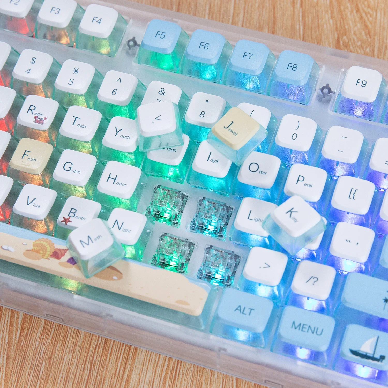 Светло-голубой летний пляжный колпачок для клавиш asa profile pbt + pc