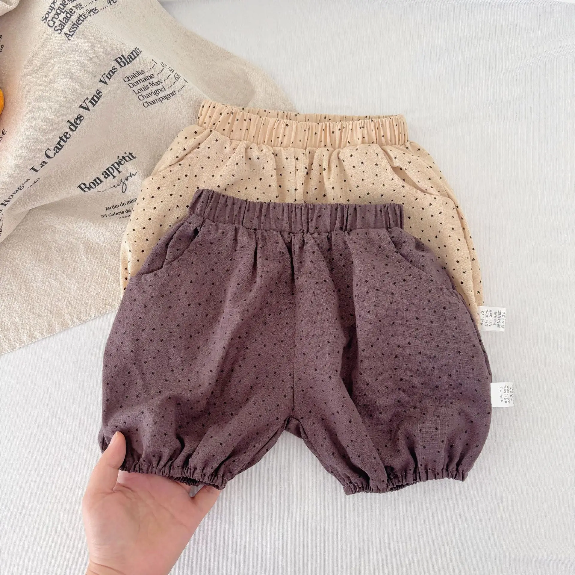 Детские шорты, хлопковые милые однотонные шорты для девочек