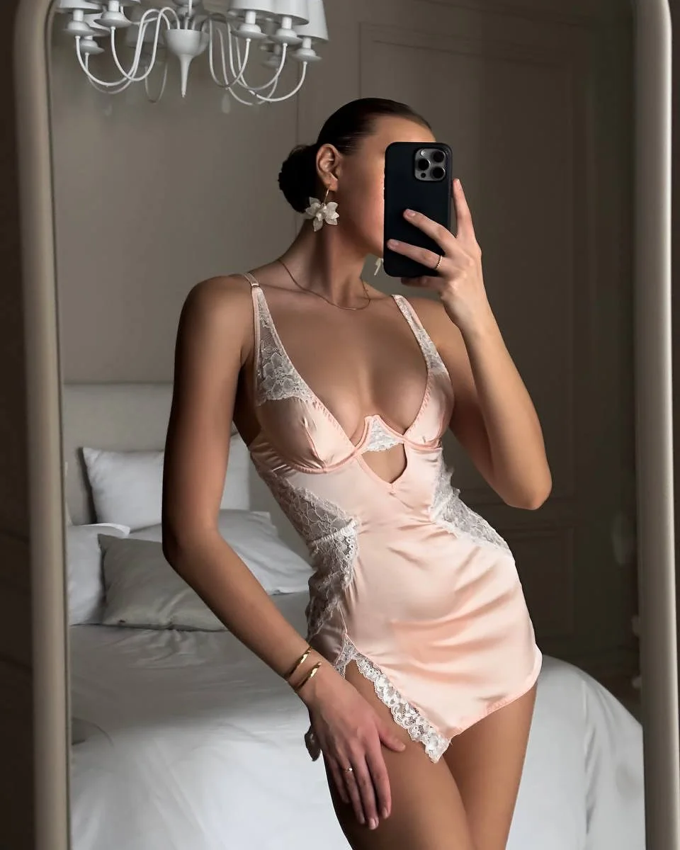 Ellolace сексуальное атласное платье - Фотография_2