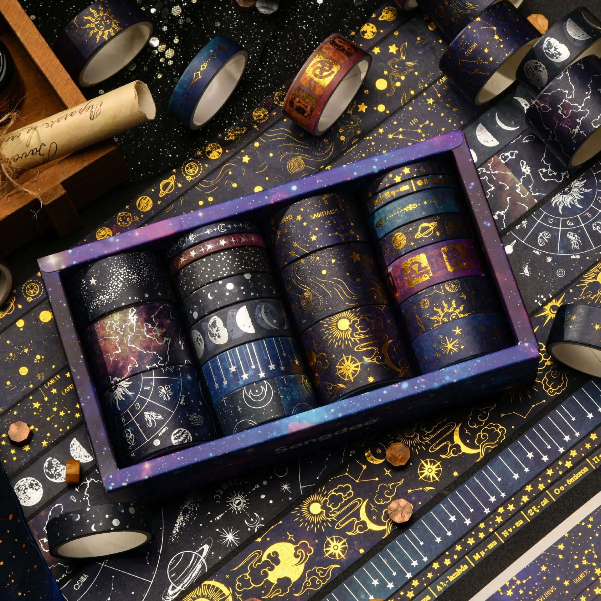 20 рулонов ленты vast universe washi