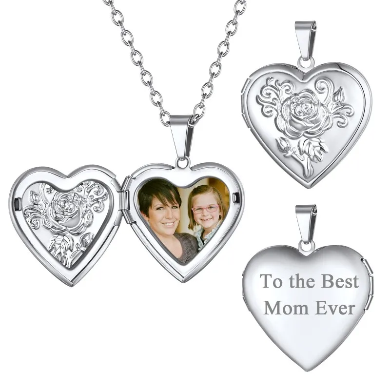 Ожерелье в форме сердца с фотографией на заказ