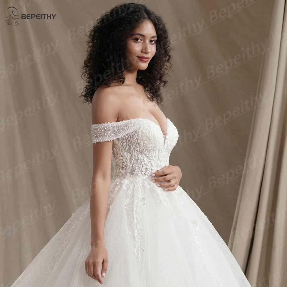 Bepeithy индивидуальное свадебное платье в стиле бохо с милым блеском 2024 - Фотография_5