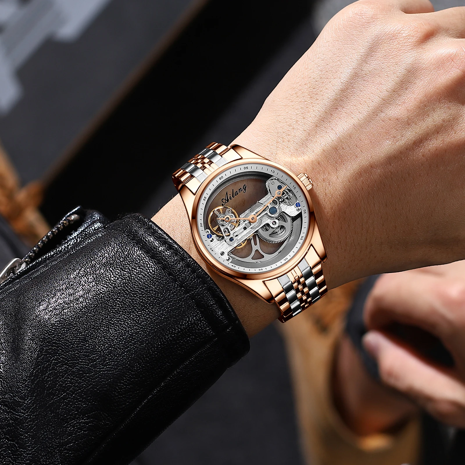 Ai lang механические часы со скелетом - Фотография_3