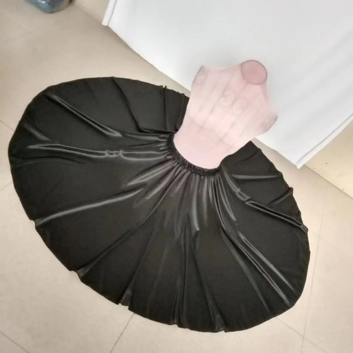 Юбка женская летняя атласная с завышенной талией - Фотография_3