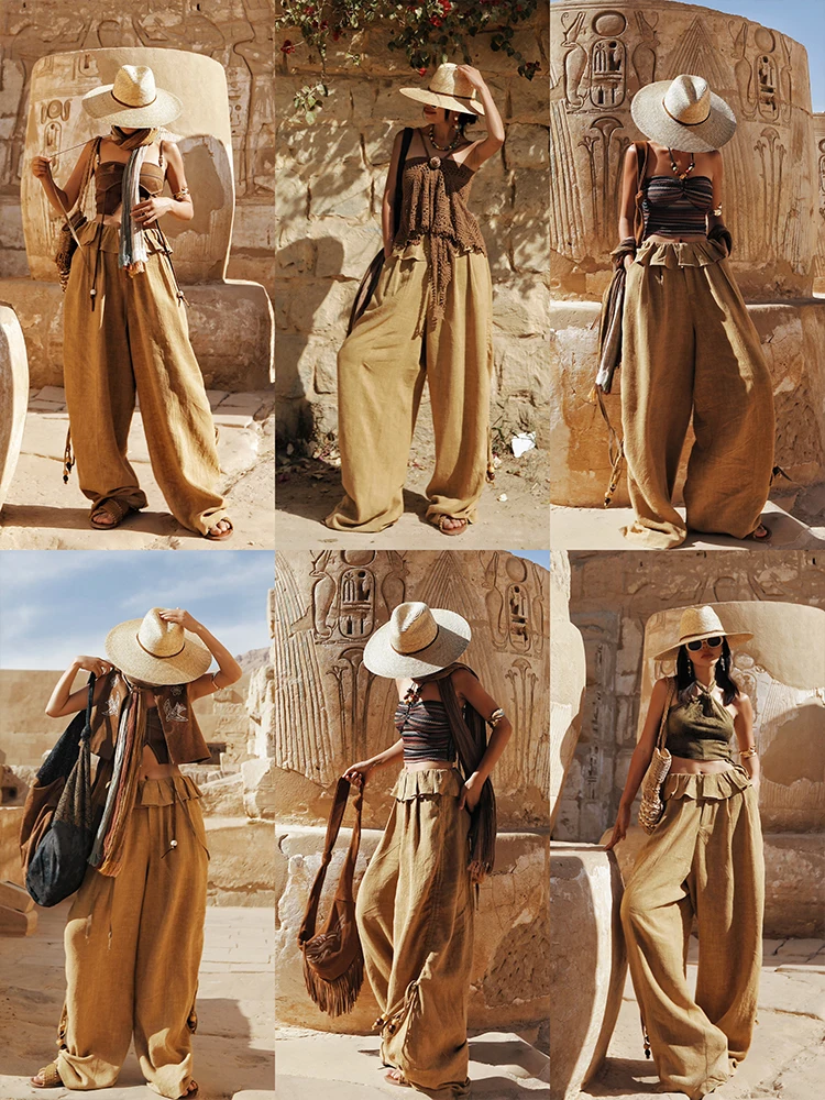 Tiyihailey — широкие длинные льняные брюки для женщин - Фотография_2