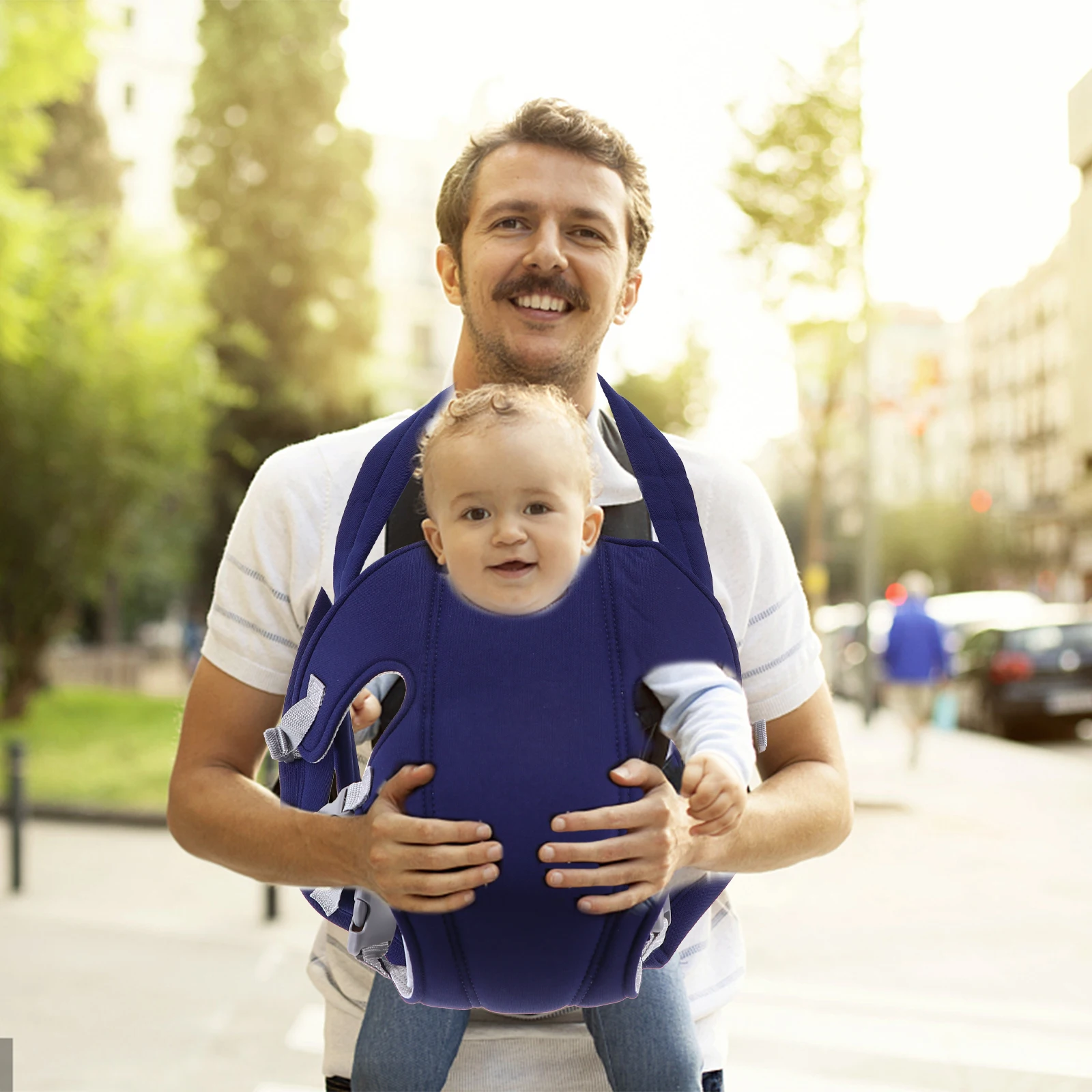 Дышащая детская регулируемая переноска для новорожденных - Фотография_2