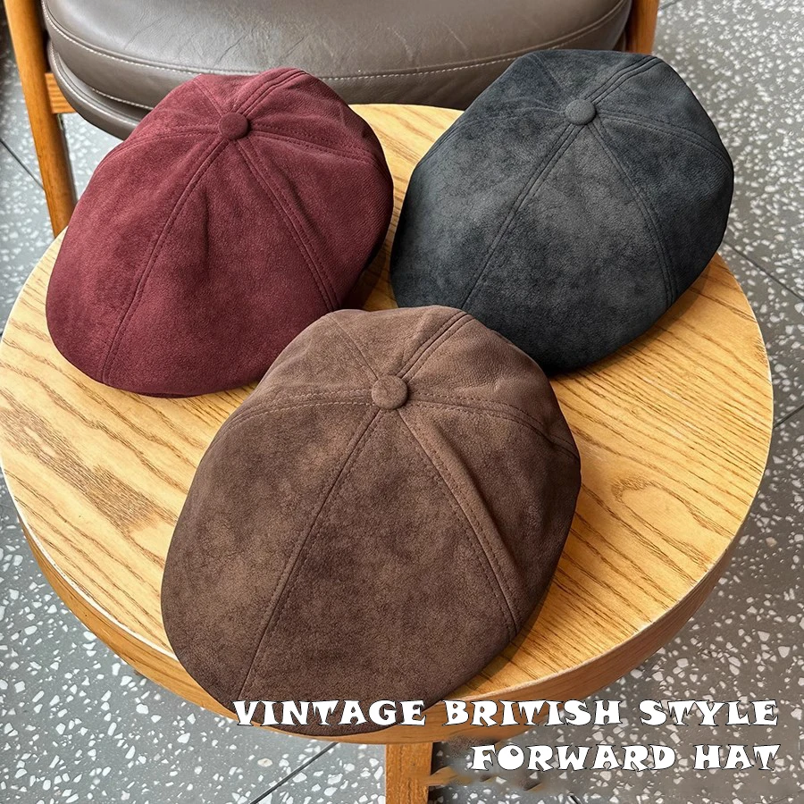Винтажная замшевая кепка газетчика