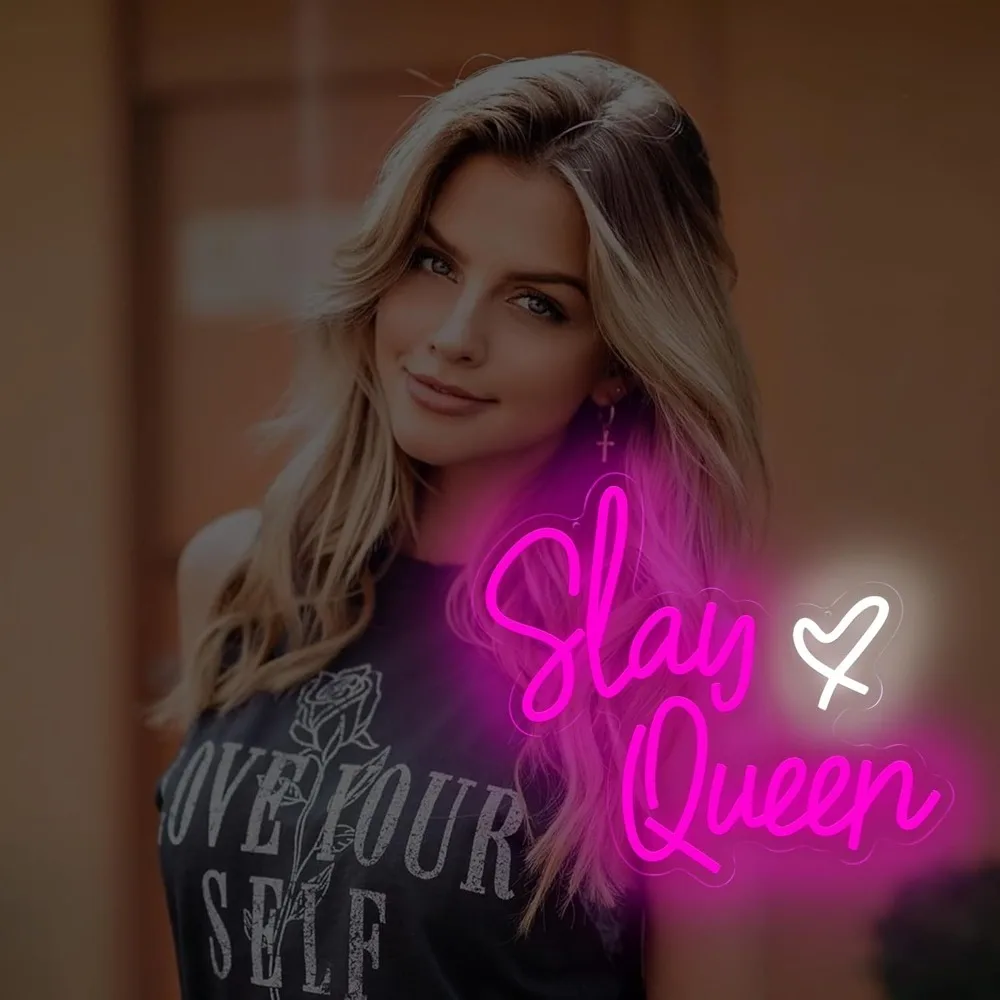 Slay queen неоновая вывеска розовые - Фотография_2