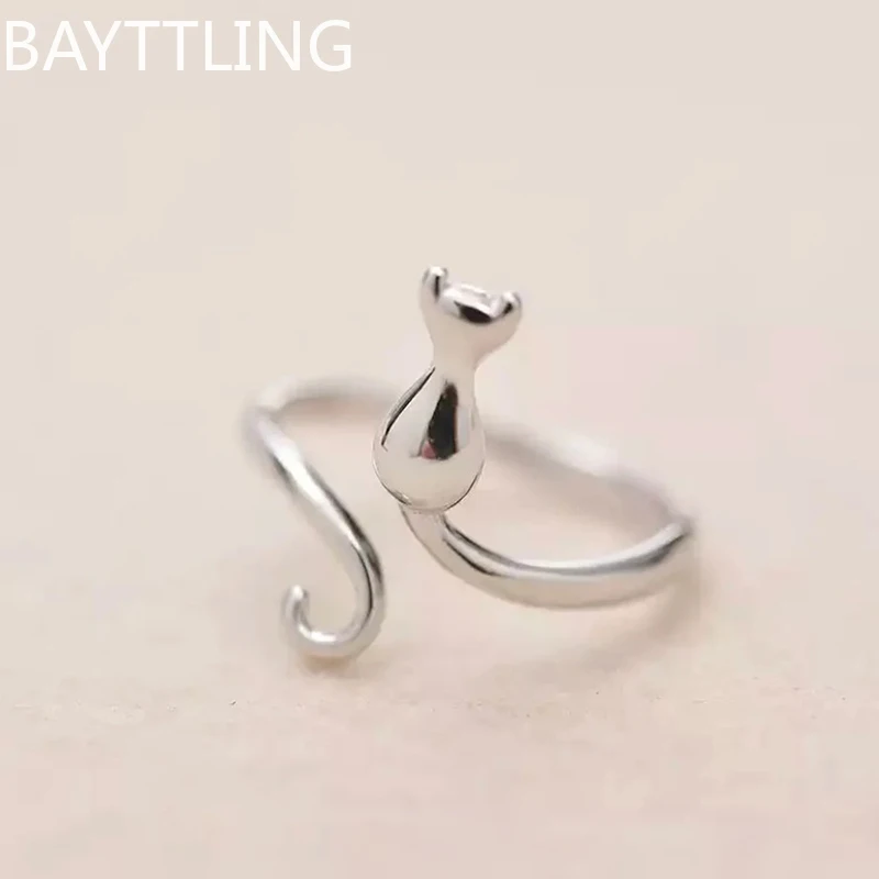 Кольцо с котом из стерлингового серебра 925 пробы для женщин - Фотография_3