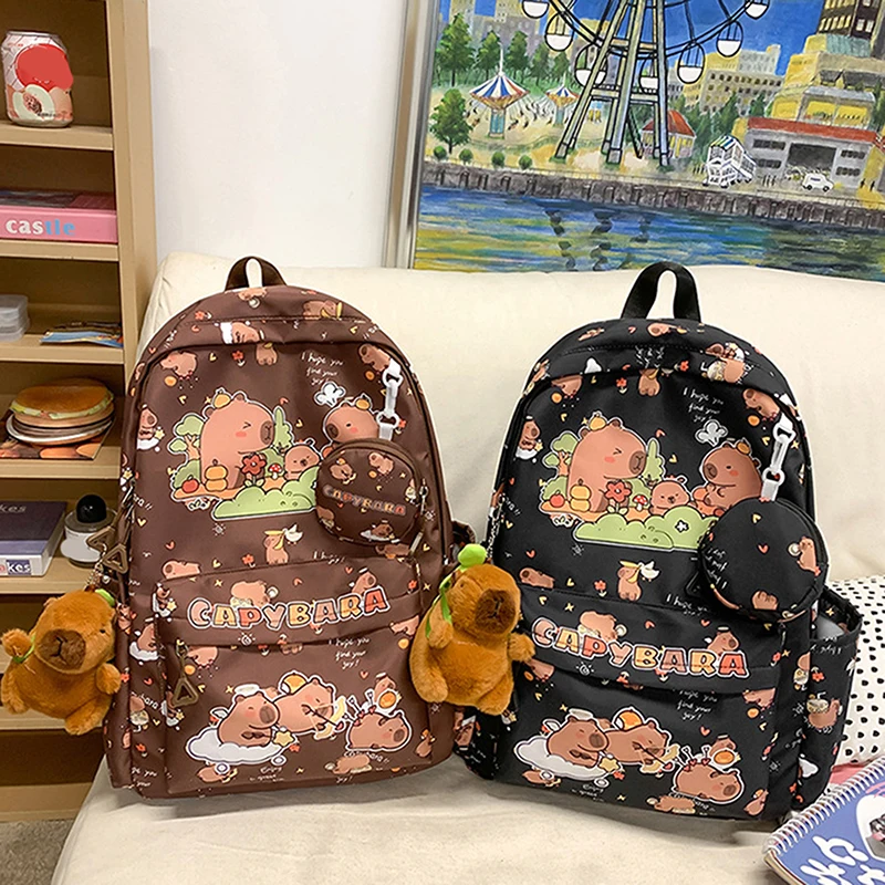 Рюкзак с изображением капибары для девочек и мальчиков - Фотография_4