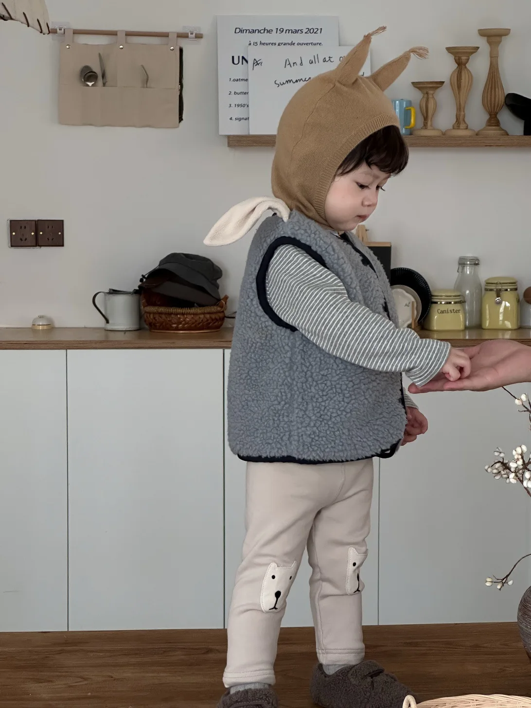 Зима 2022, новый детский плюшевый жилет без рукавов - Фотография_3