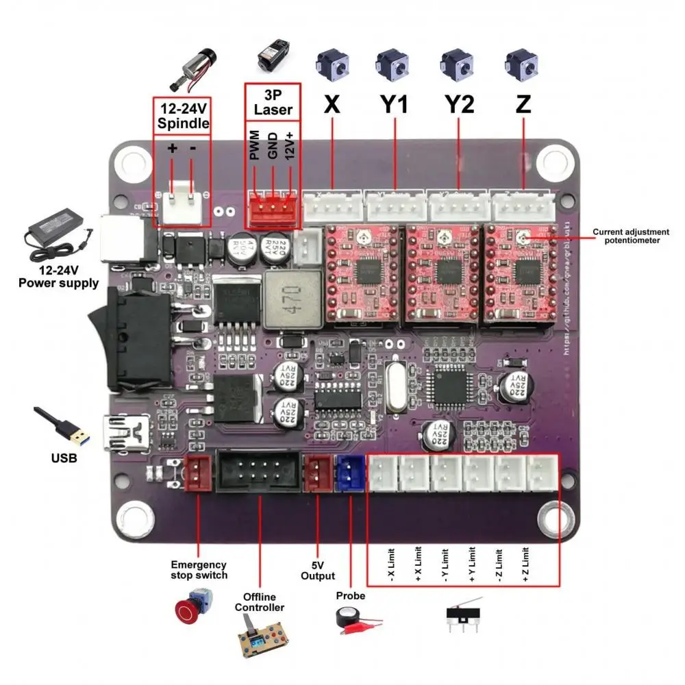 Diy 12-24 в usb порт питания лазерный