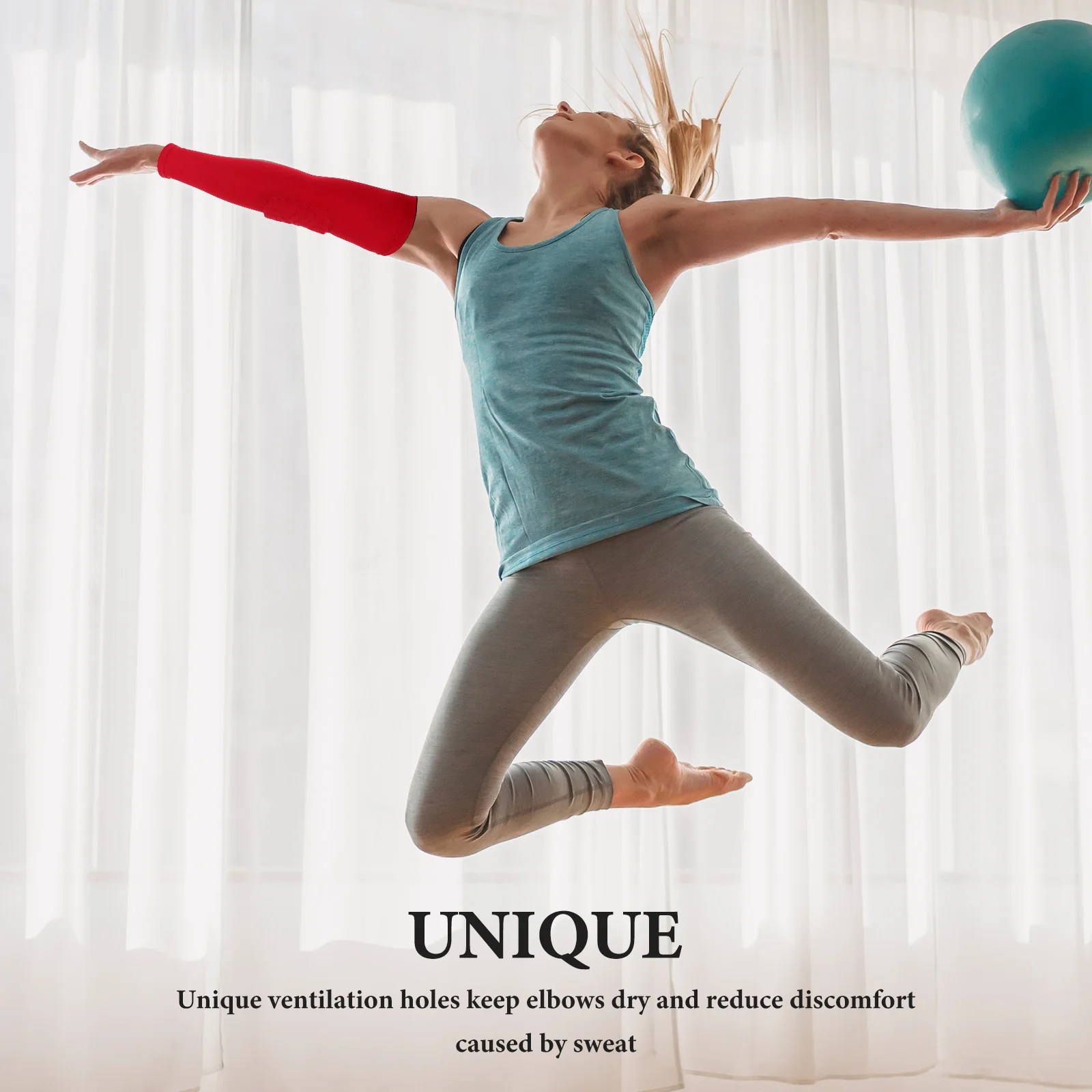 Дышащие рукава до локтя с сотовой подкладкой для занятий спортом - Фотография_4