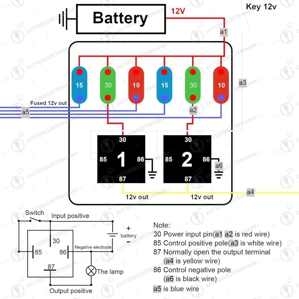 Блок реле с предварительно проводными предохранителями 12 в - Фотография_4